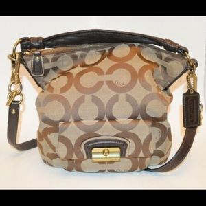 COACH Kristin Op Art Sateen Hobo Handbag
